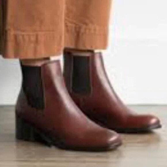 Sam Edelman Womens Thelma Leather Square Toe Ankle Boots - Picture 1 of 10